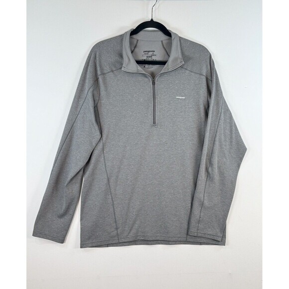 Patagonia Men Shirt Gray Capilene 3 Midweight Baselayer 1/4 Zip Pullover L Large - Picture 1 of 10